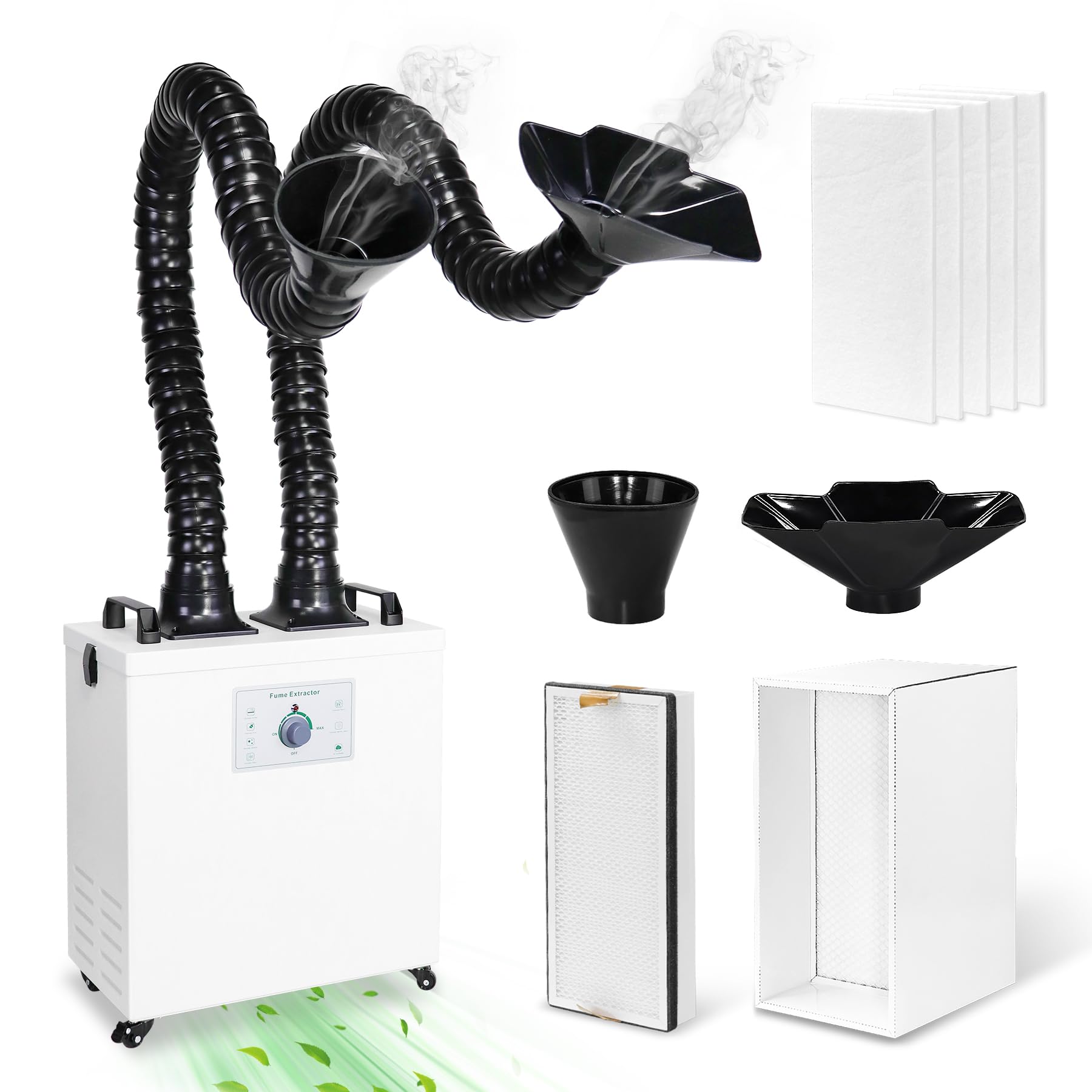 HNZXIB Solder Fume Extractor for Laser Cutter with Dual Hoses